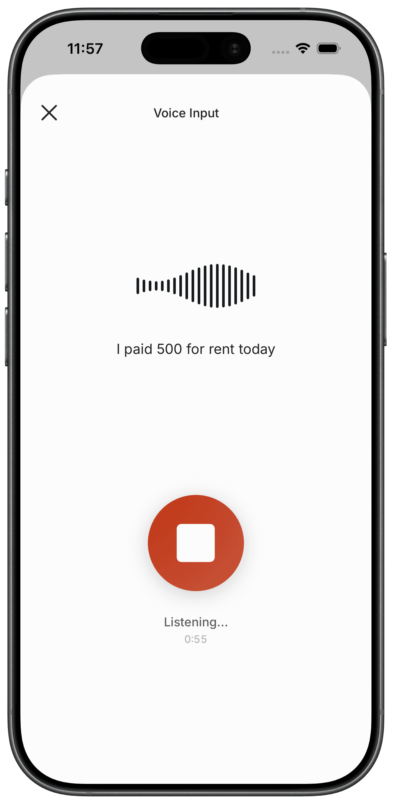 AI Voice Input Screen